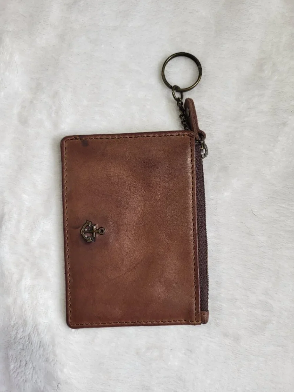 Harbour 2nd Brown Leather Key & Credit Card Holder with Zipper